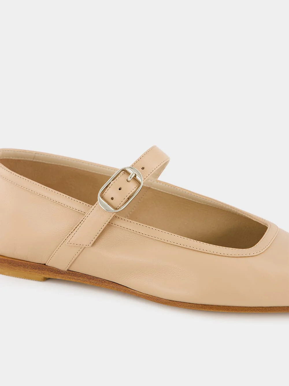 Fawn Leather Mary Jane Flats - Image 6