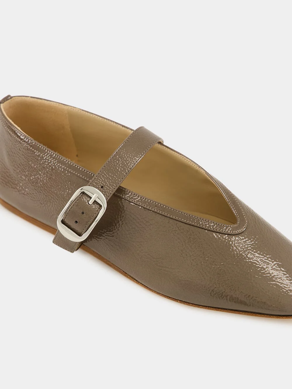 Stella Slipper in Taupe Leather - Image 6