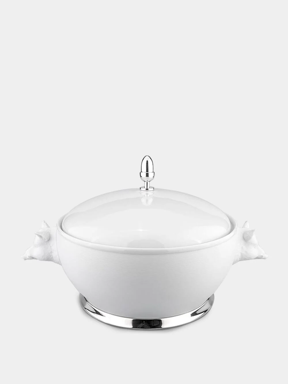 Wild Boar Biscuit Porcelain and Silver Tureen