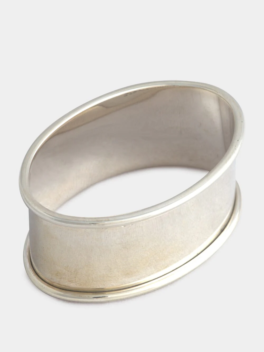 Silver Oval Half-Round Napkin Ring - Image 2