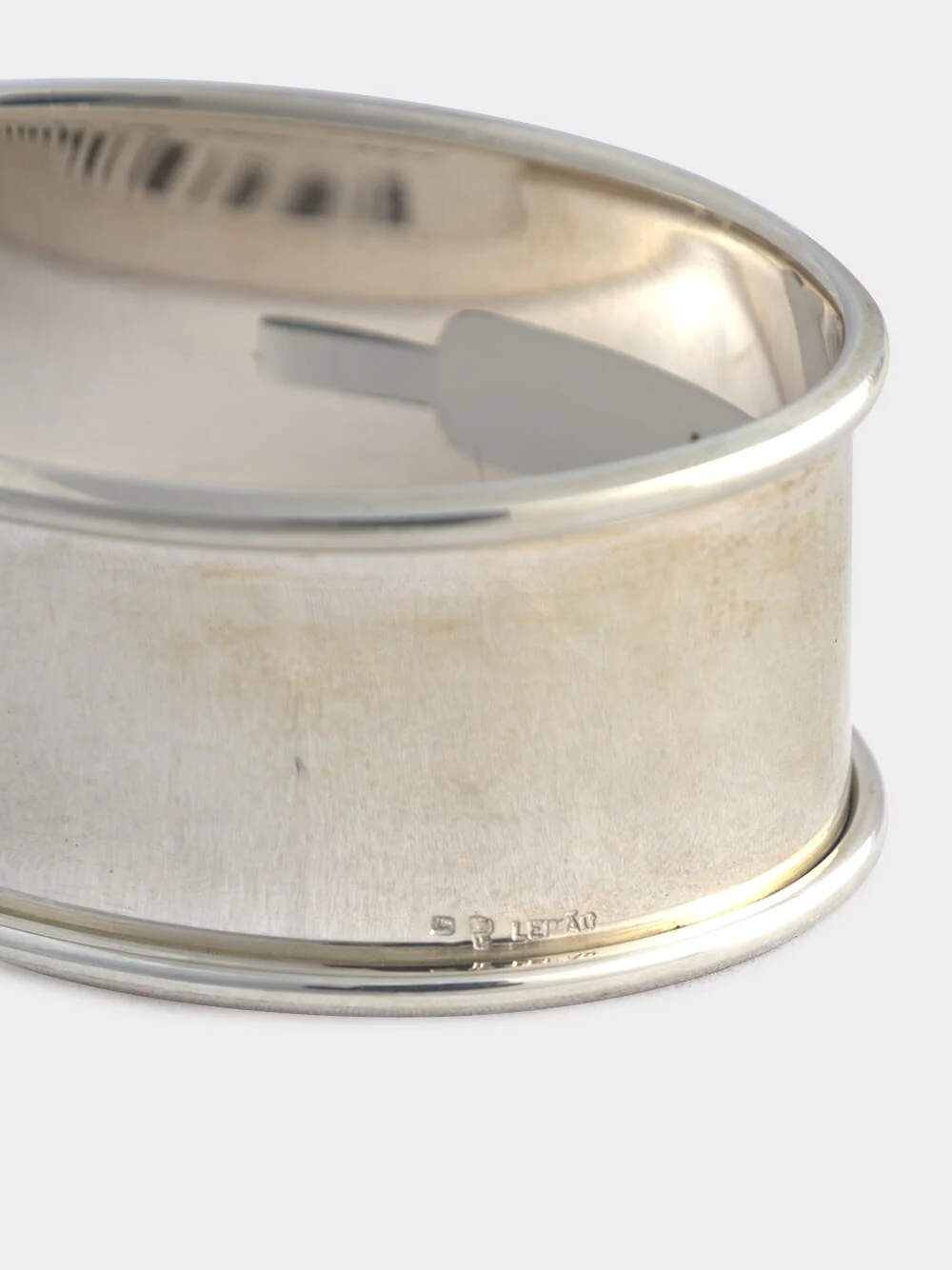 Silver Oval Half-Round Napkin Ring - Image 3