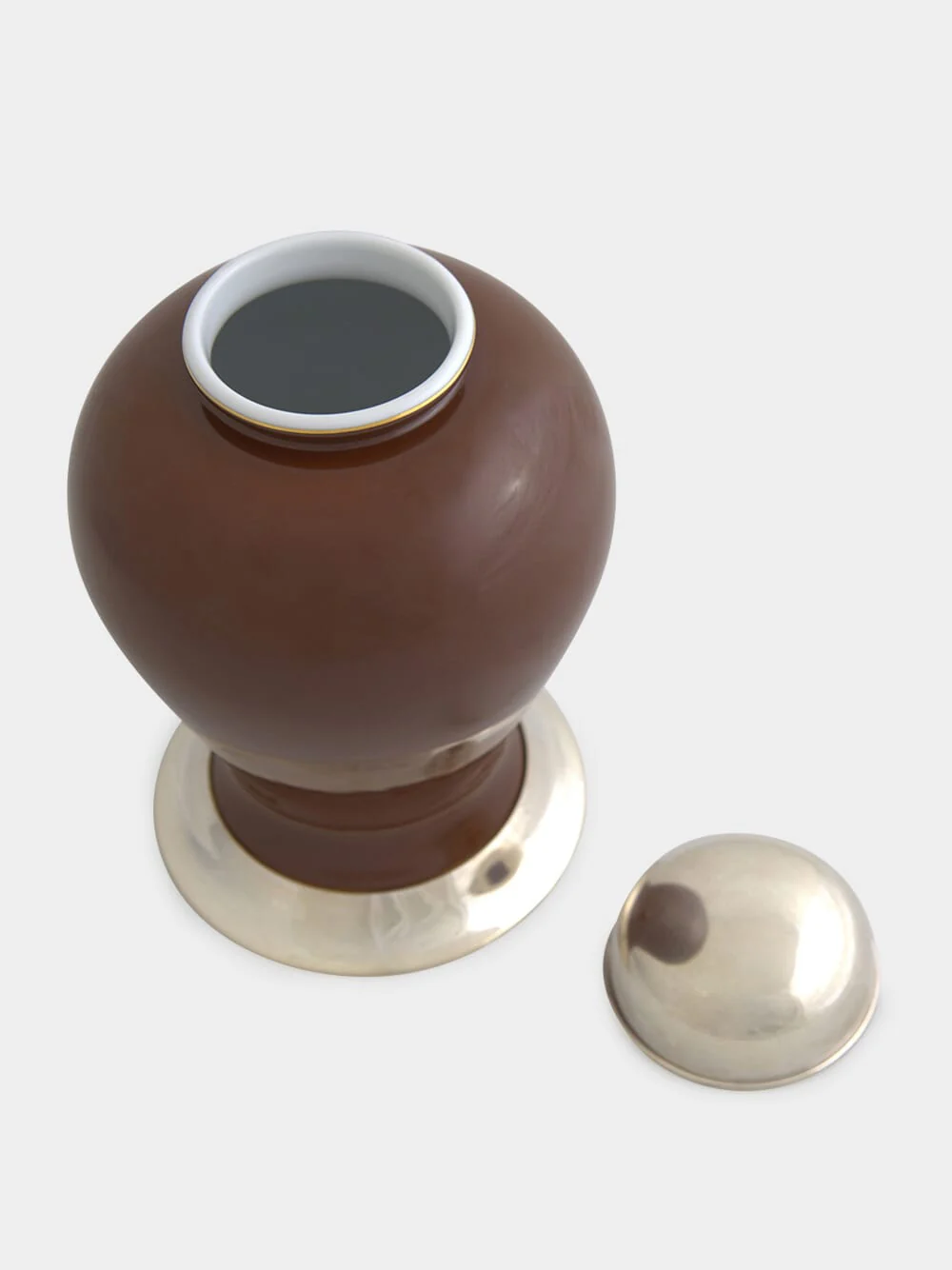 Brown Medium Porcelain Pot - Image 2