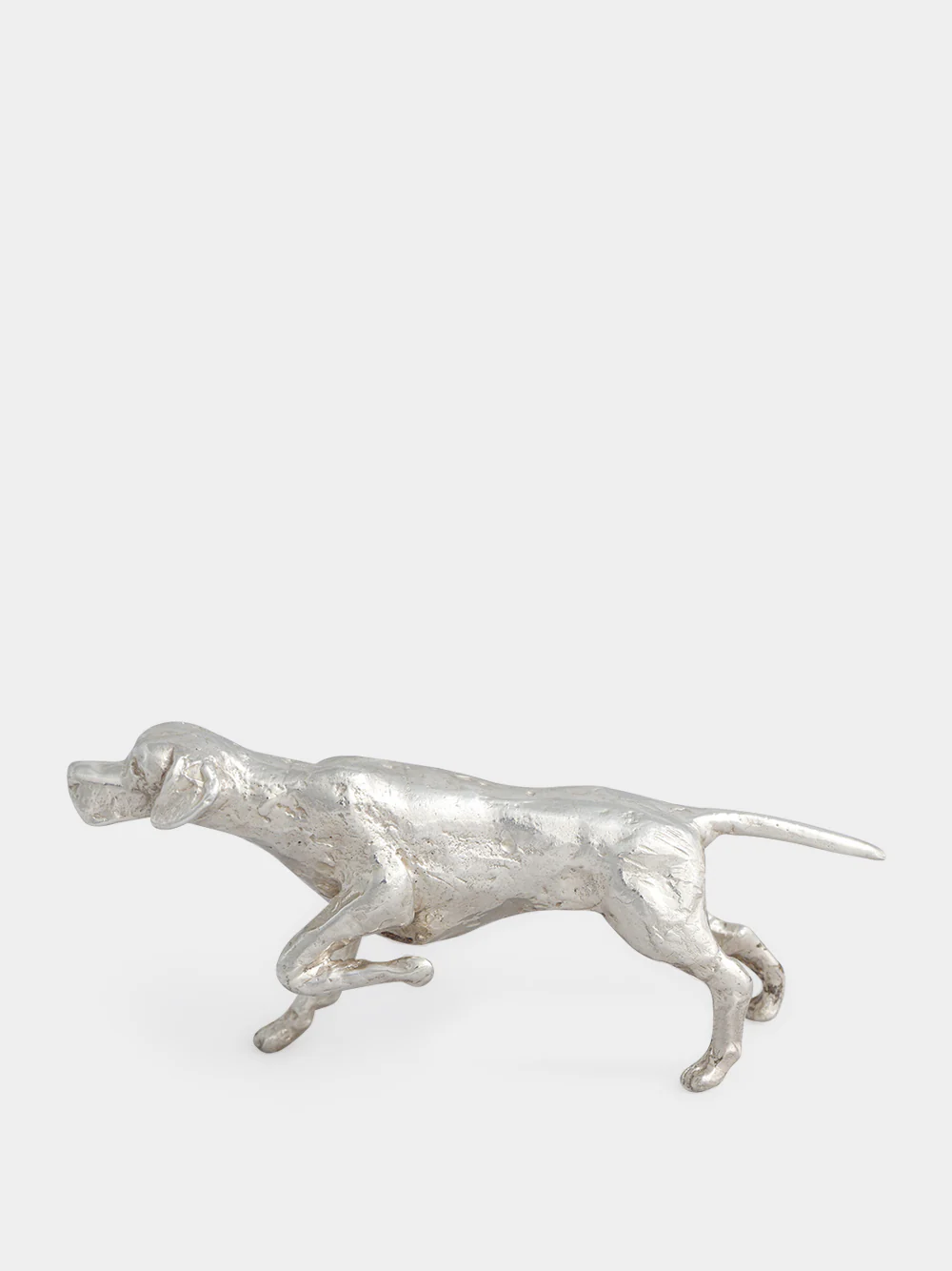 Silver Pointer Dog Sculpture
