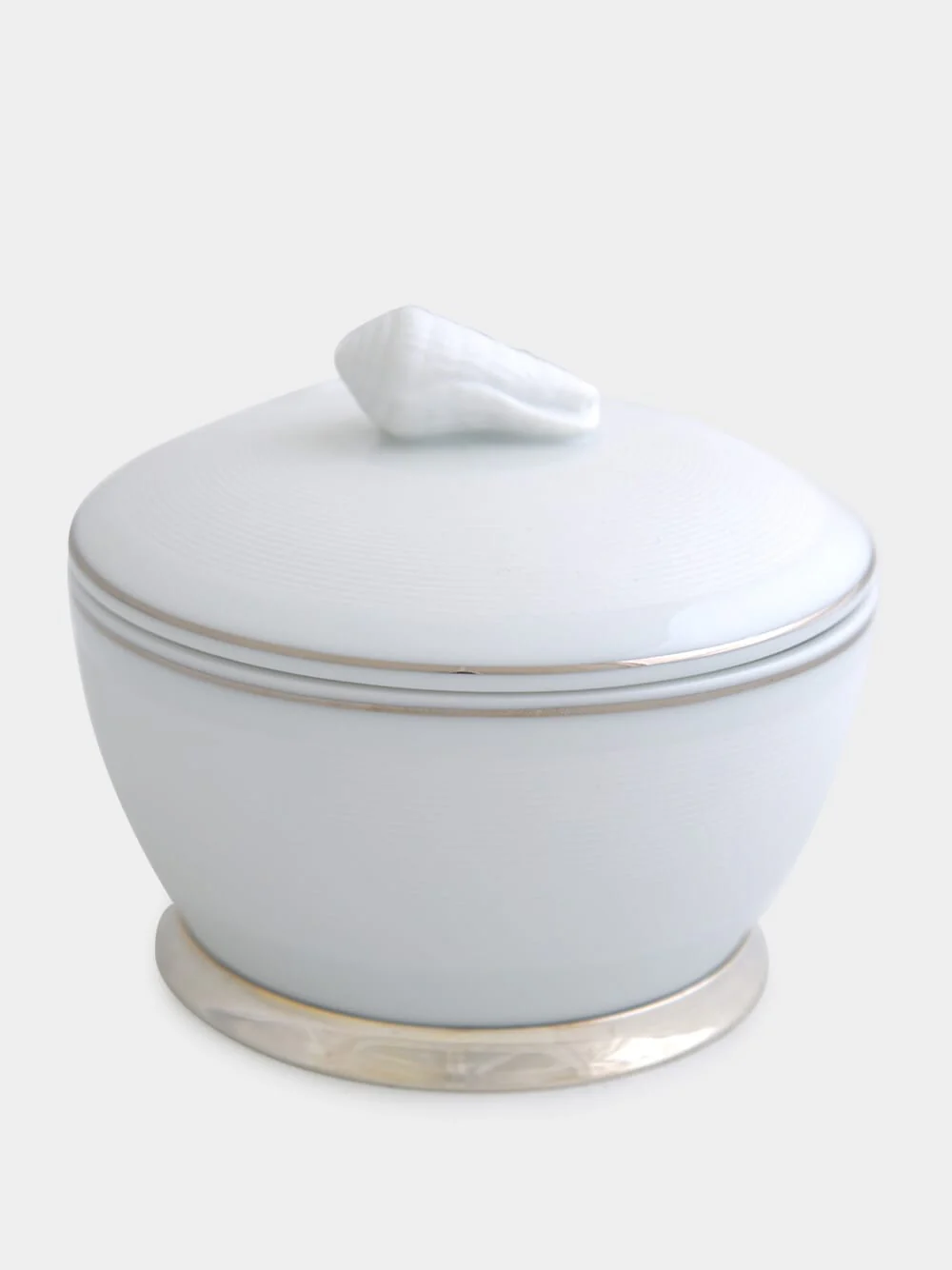 Silver Small Shell Lid Box