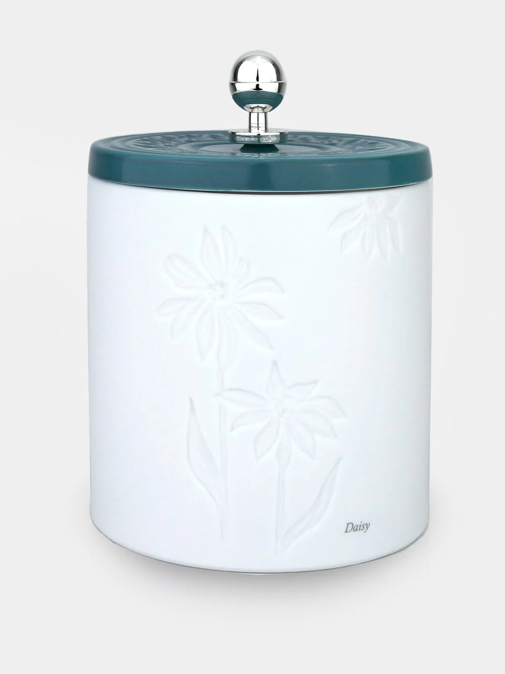 Daisy Porcelain Box with Silver Handle