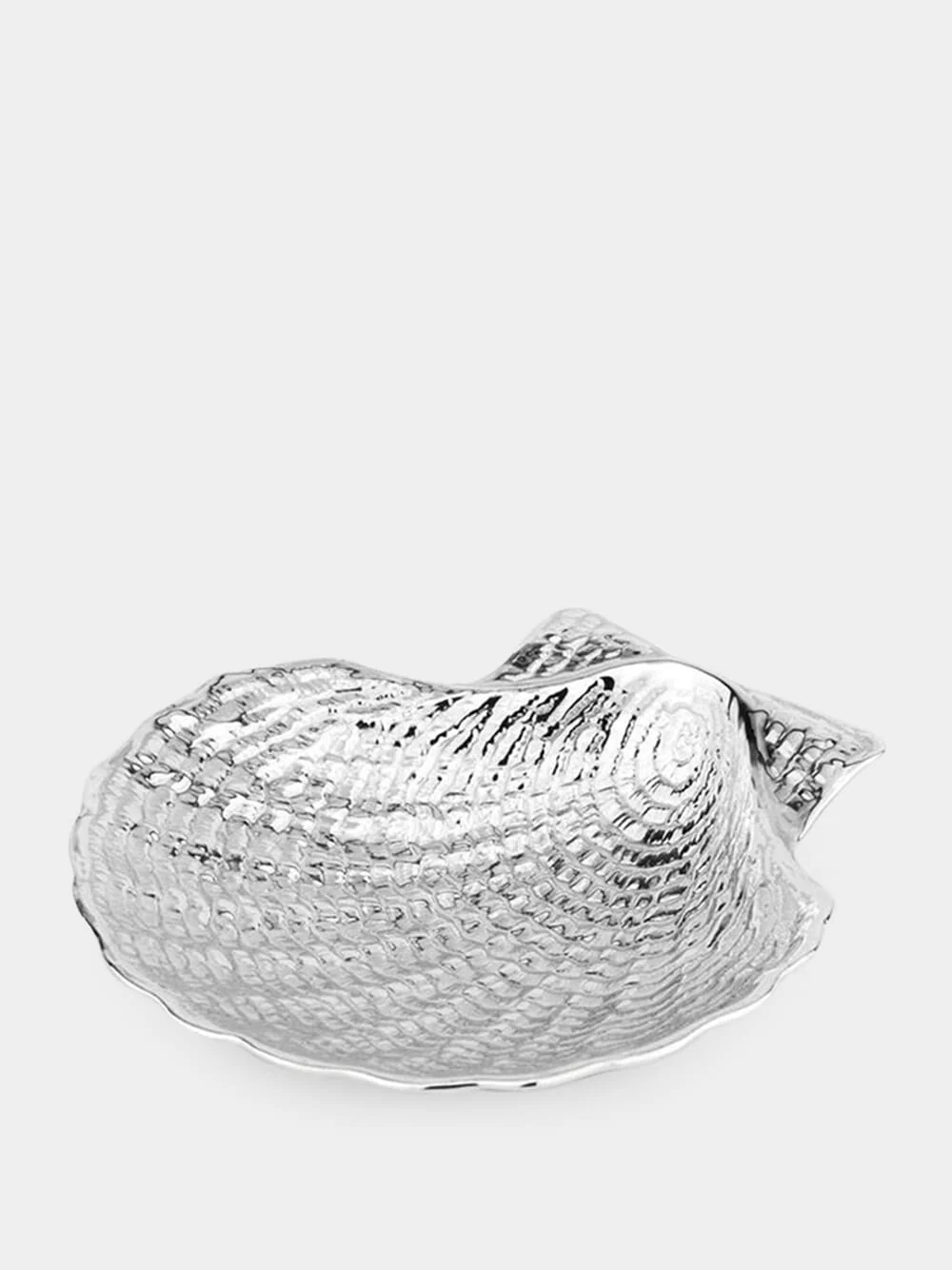 Hand-Chiseled Silver Shell