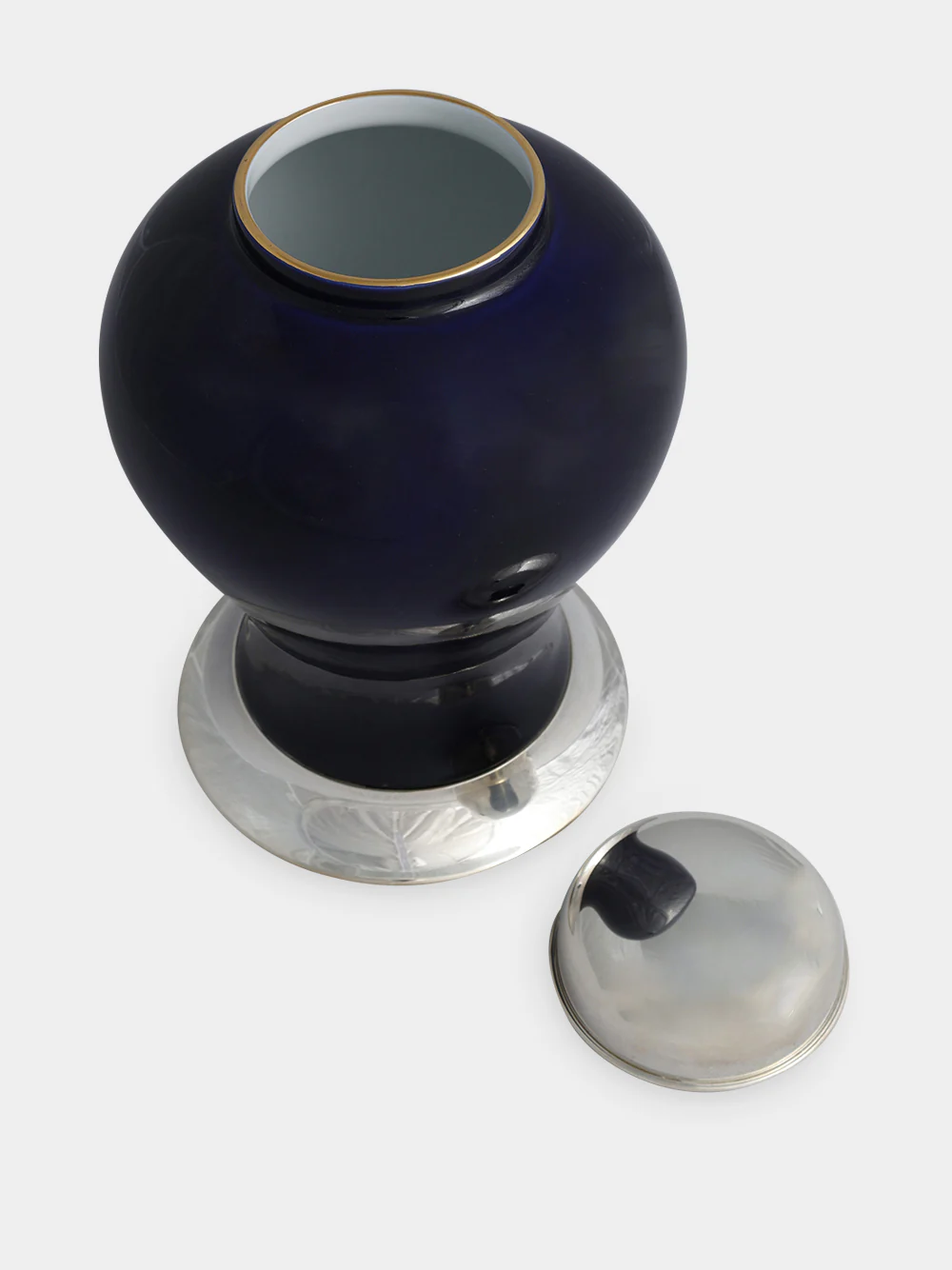Cobalt Blue Medium Porcelain Jar - Image 2