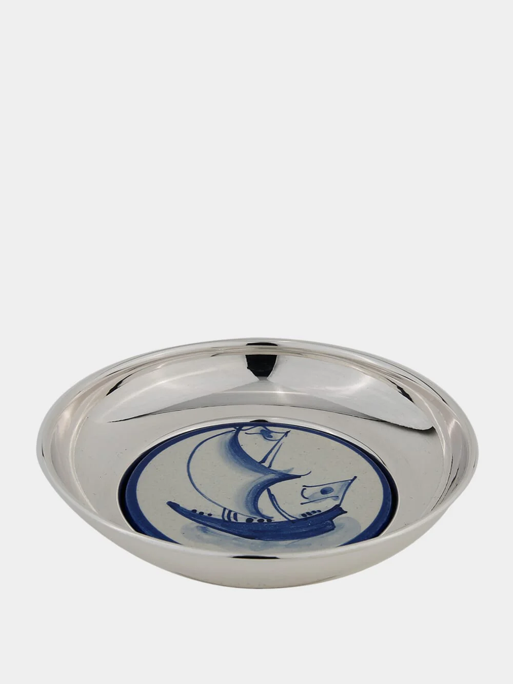Silver Dish with Portuguese Sea Boat Tile