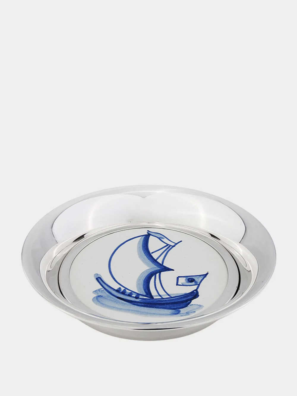 Silver Dish with Portuguese Sea Boat Tile