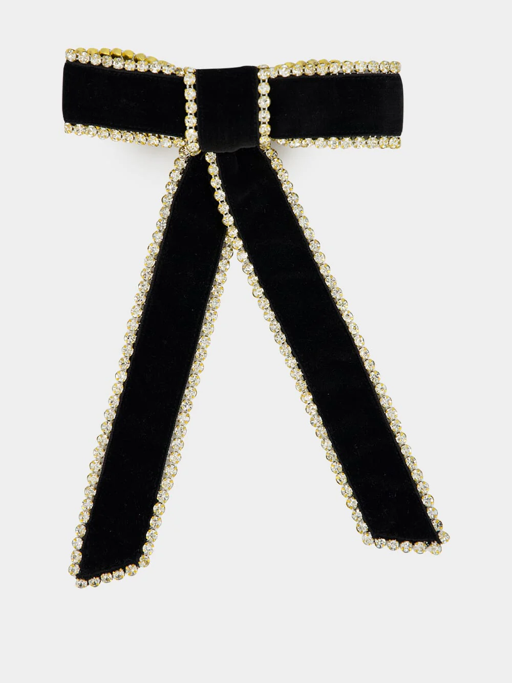 Black Lilly Velvet Crystal Bow - Image 2