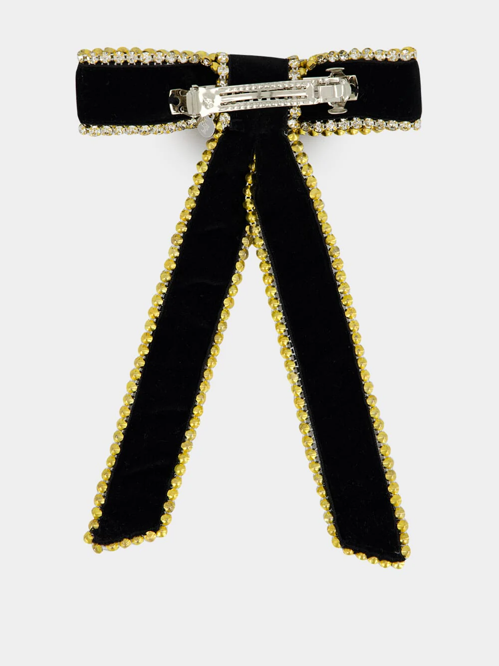 Black Lilly Velvet Crystal Bow - Image 3