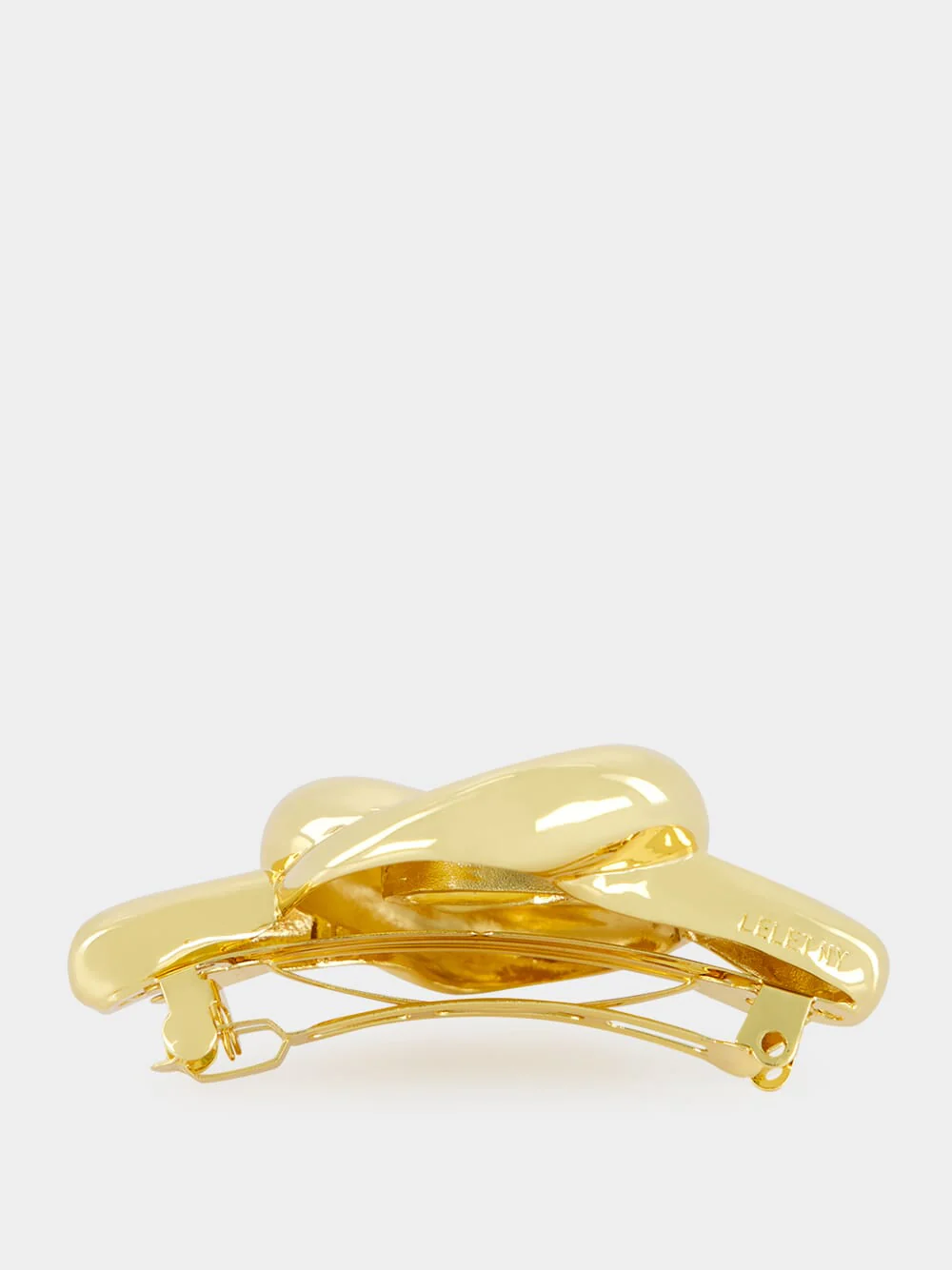 Gold Plated Glossy Knot Barrette - Image 3