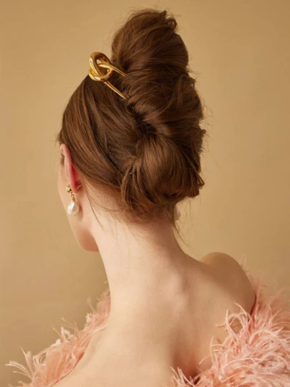 Gold Plated Glossy Knot French Pin - Image 2