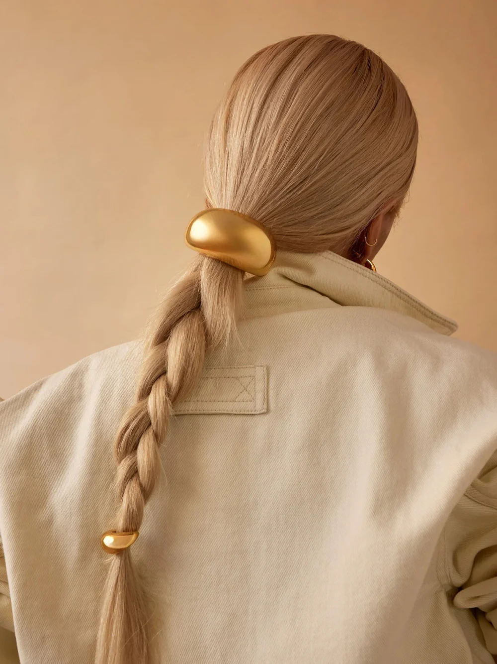 Gold Plated Matte Dome Pony Cuff