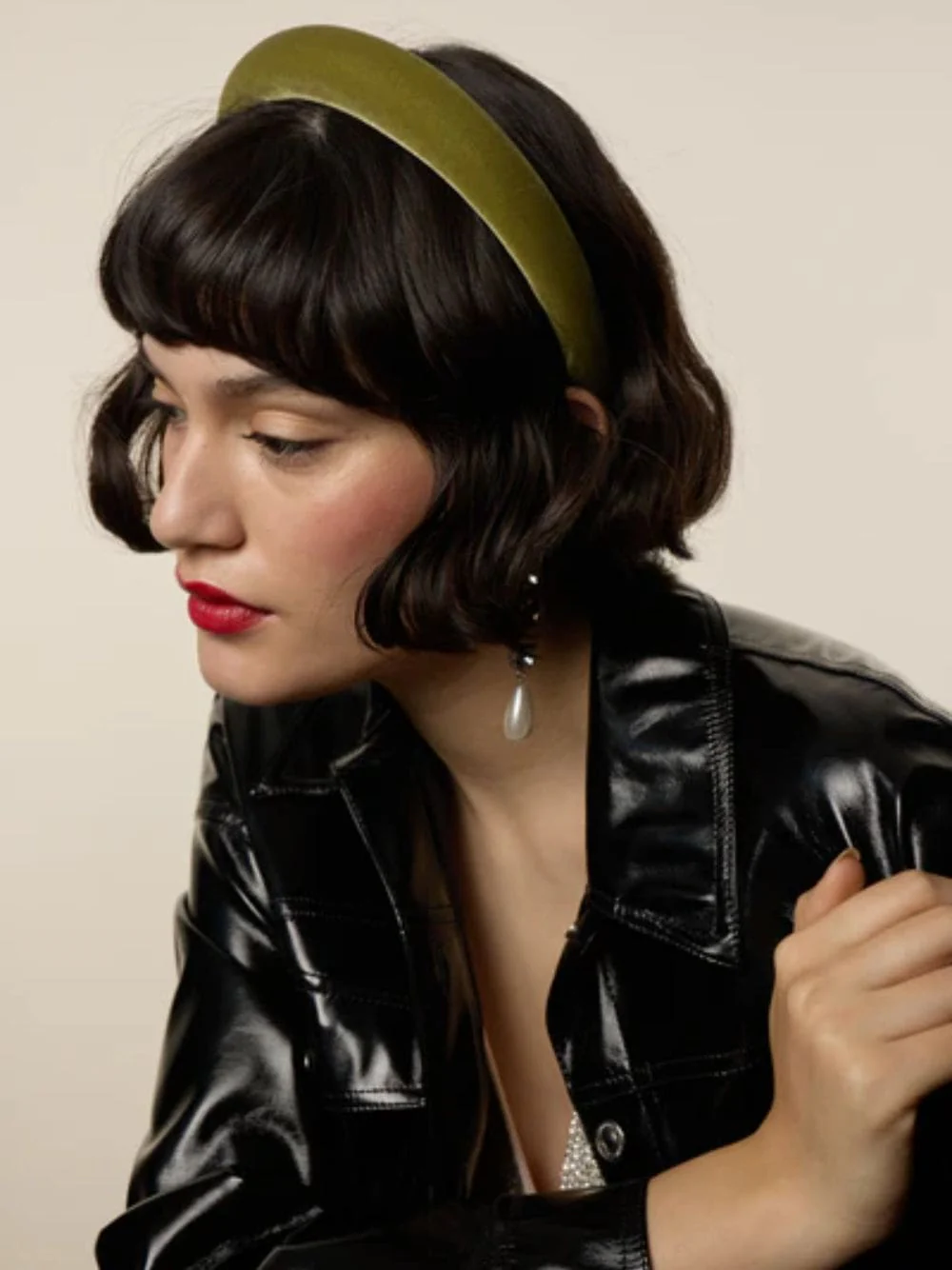 Moss Heloise Velvet Padded Headband