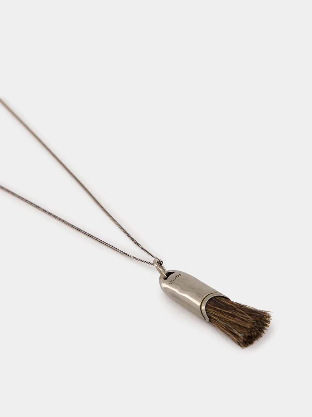 Brown Silver Personal Brush Necklace - Image 3