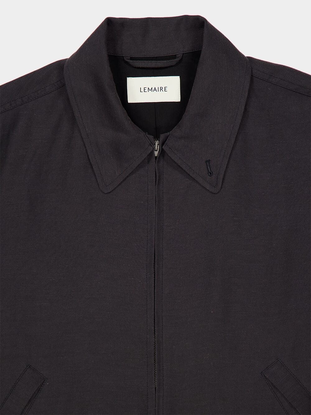 Ash Black Viscose Linen Gabardine Short Blouson - Image 6