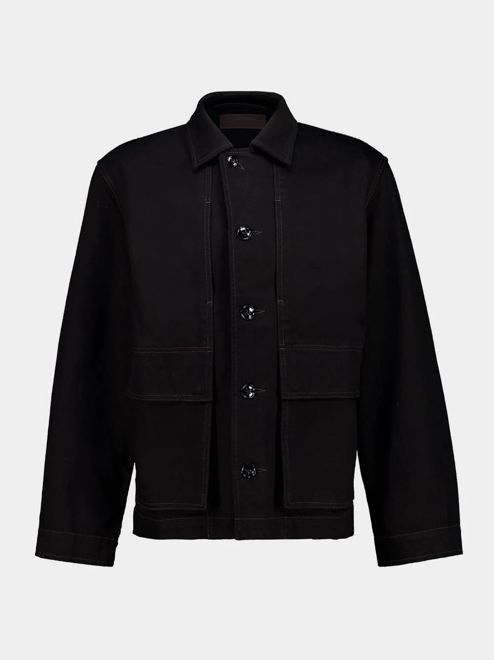 Black Boxy Cotton Jacket