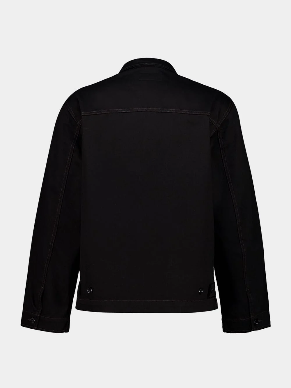 Black Boxy Cotton Jacket - Image 2