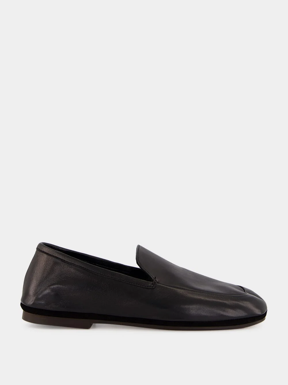 Black Leather Outdoor Slippers