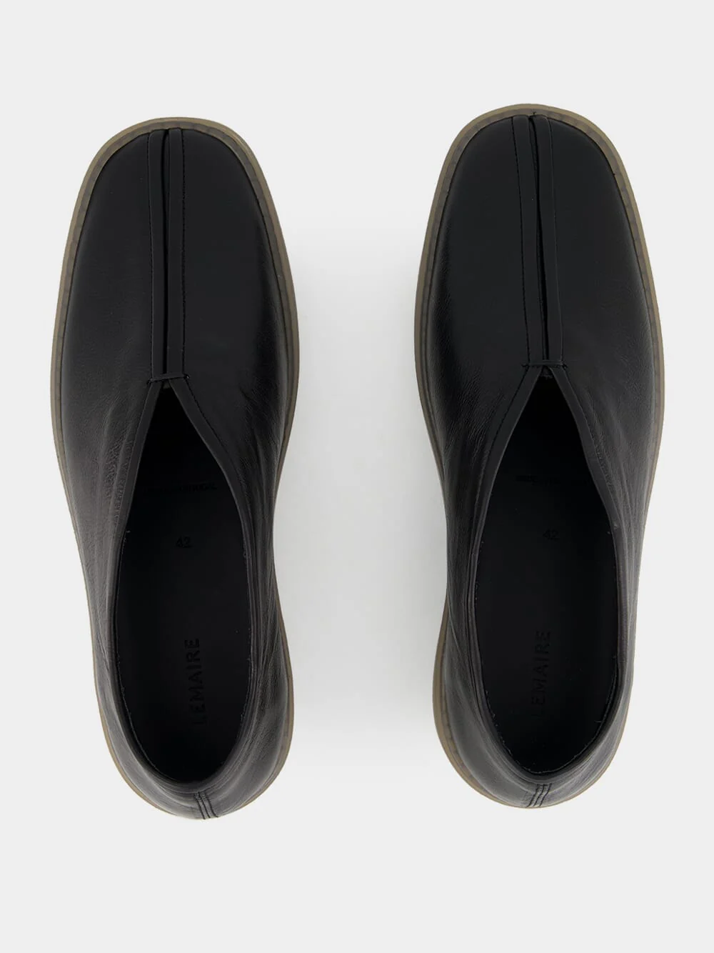 Black Low-Top Linoleum Piped Leather Sneakers - Image 4