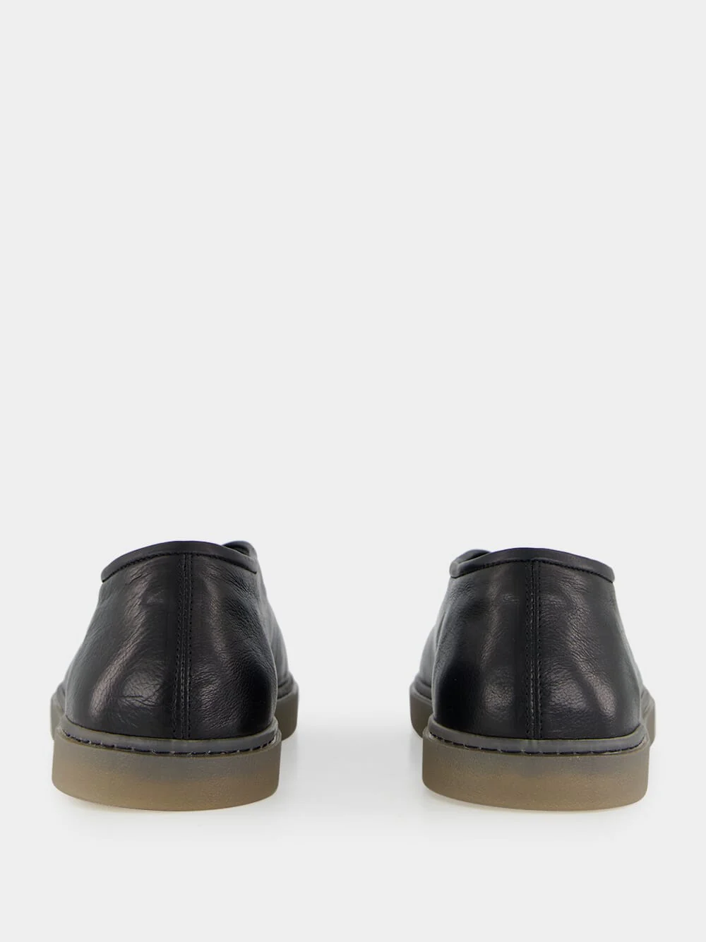 Black Low-Top Linoleum Piped Leather Sneakers - Image 5