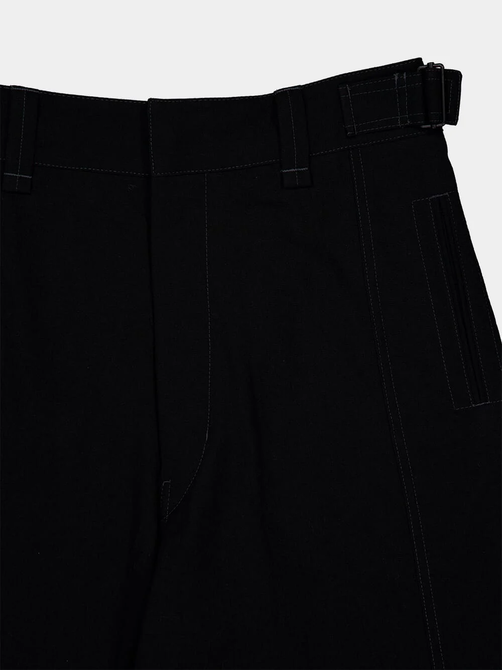 Black Maxi Utility Pants Soft Wool Twill - Image 5