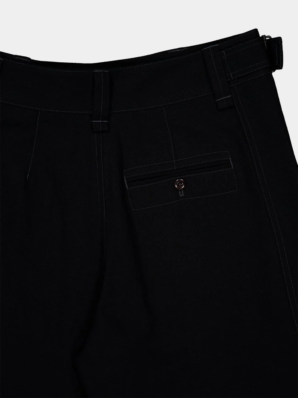 Black Maxi Utility Pants Soft Wool Twill - Image 6
