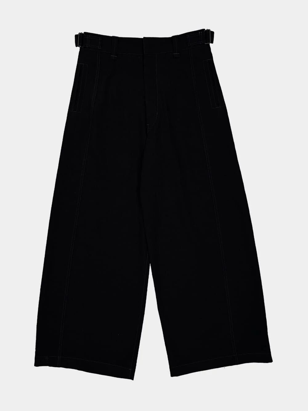 Black Maxi Utility Pants Soft Wool Twill - Image 7