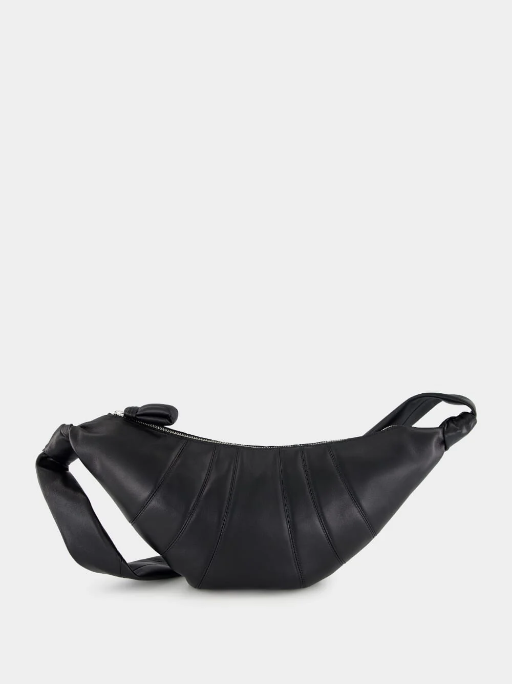Black Medium Croissant Bag in Soft Nappa Leather - Image 2