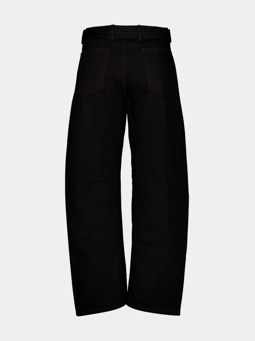 Black Twisted Belted Denim Pants - Image 3