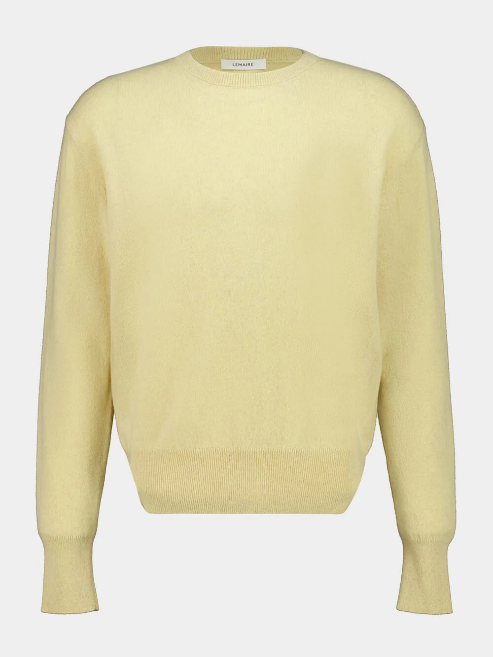 Butter Yellow Wool and Cashmere Crewneck Sweater - Image 2