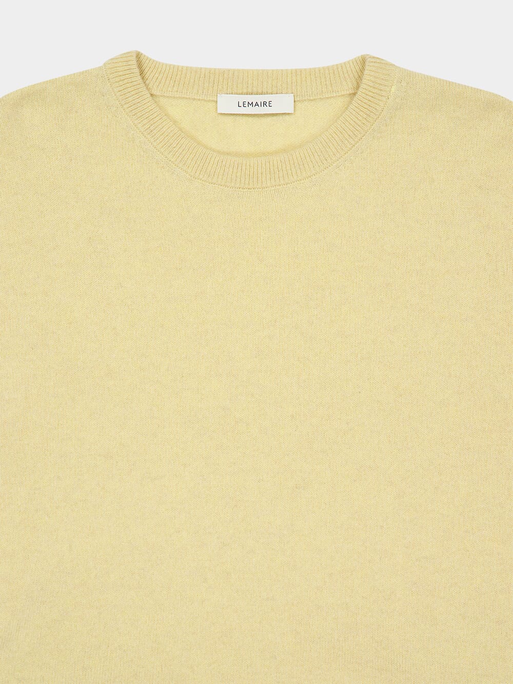 Butter Yellow Wool and Cashmere Crewneck Sweater - Image 5