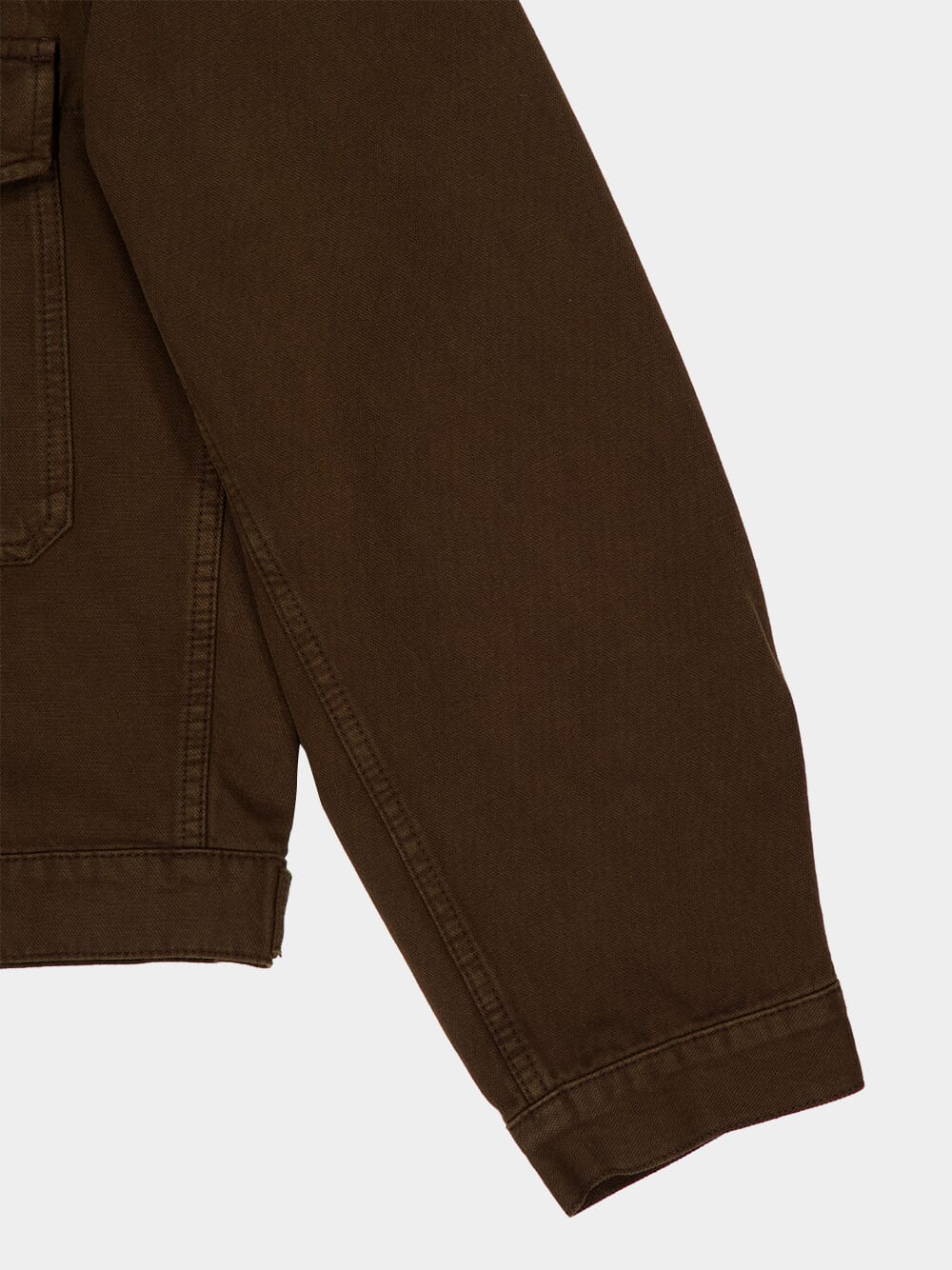 Cacao Brown Broken Twill Trucker Jacket - Image 6