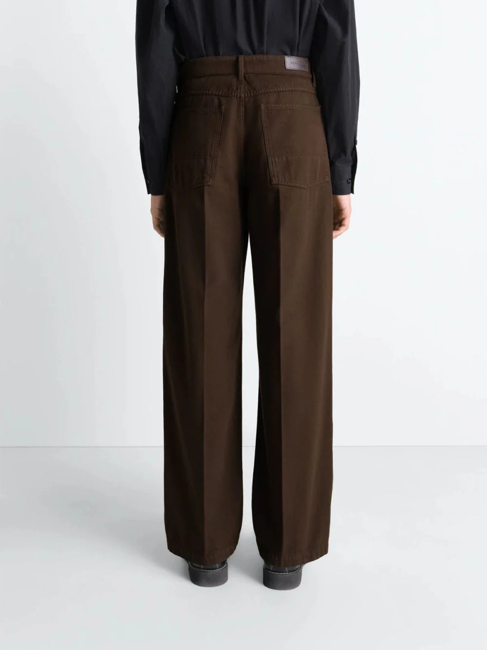Cacao Wide Pants in Dyed Broken Twill - Image 3