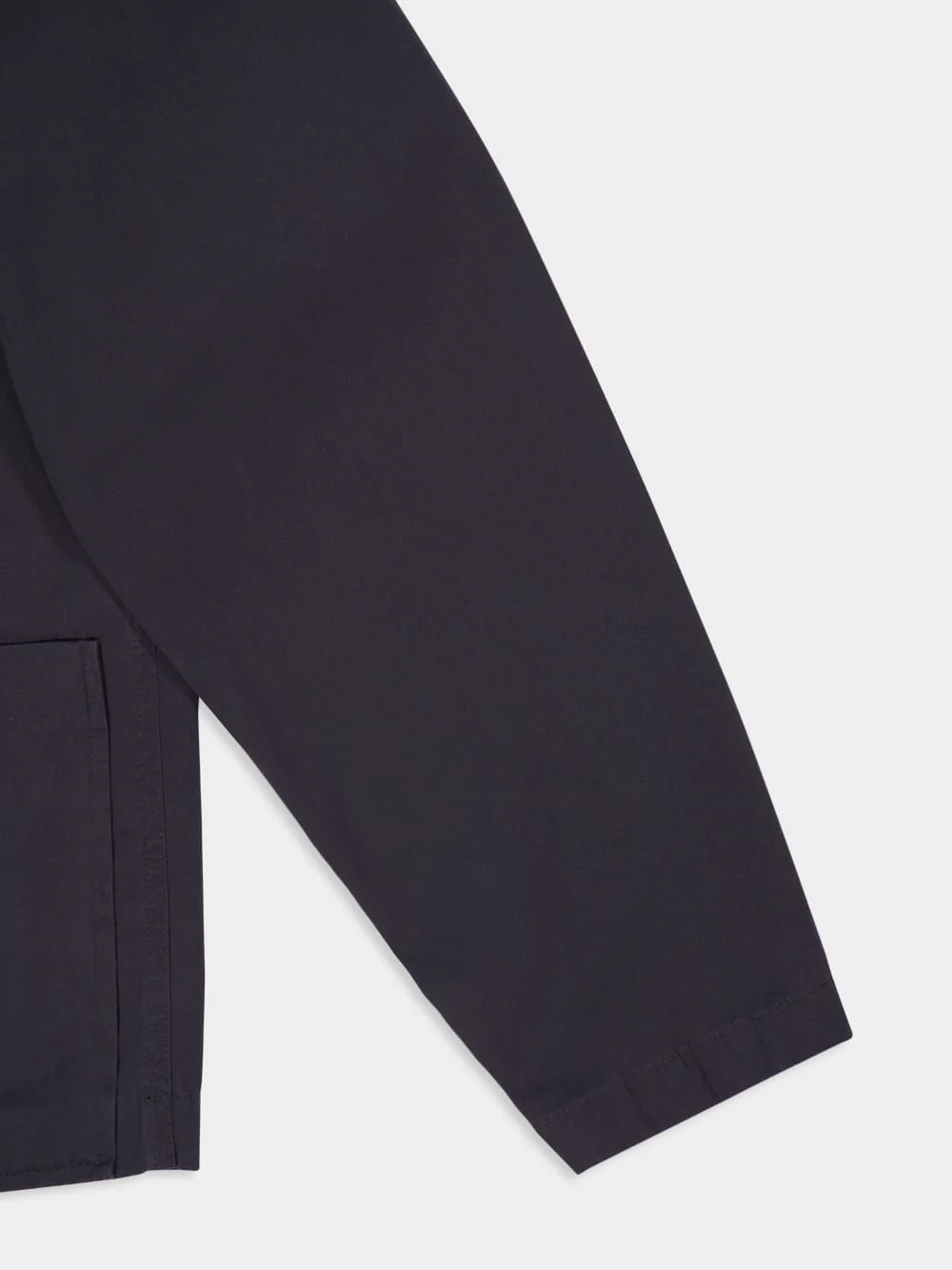 Charcoal Collarless Cotton Twill Overshirt - Image 6