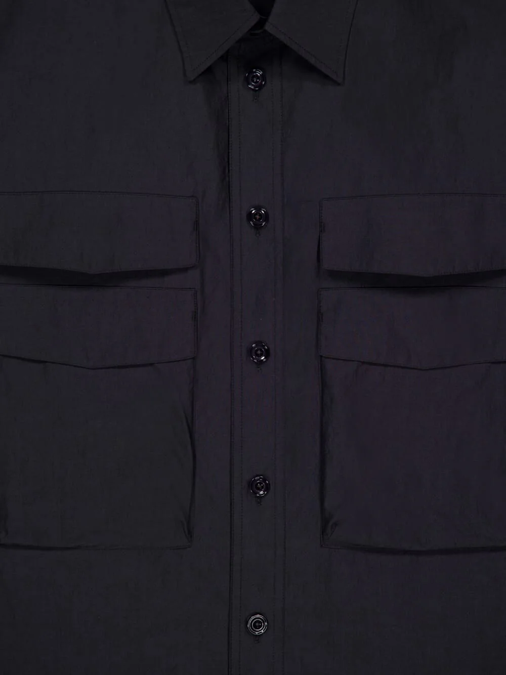 Charcoal Utility Cotton Crepe Shirt - Image 7