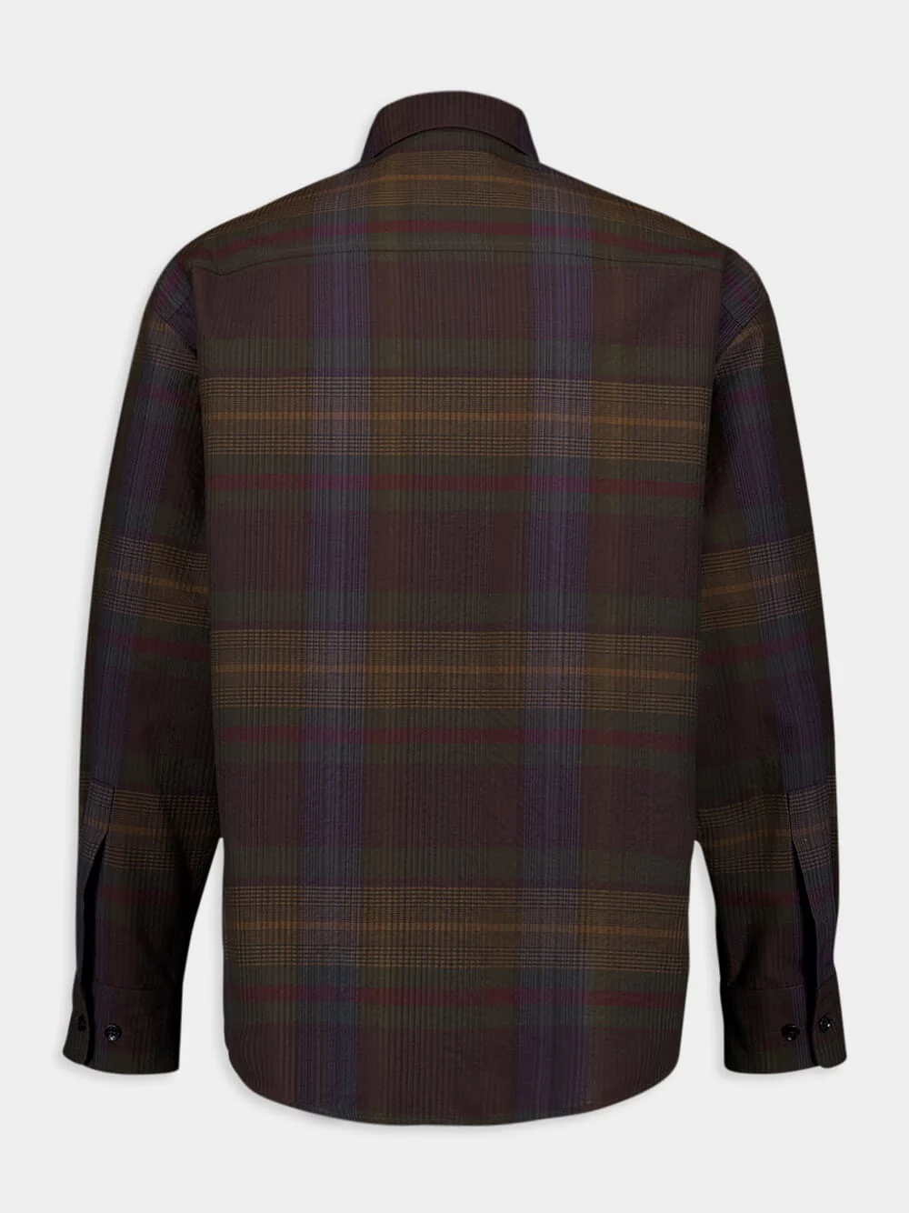 Checked Wool Oversized Shirt - Image 2