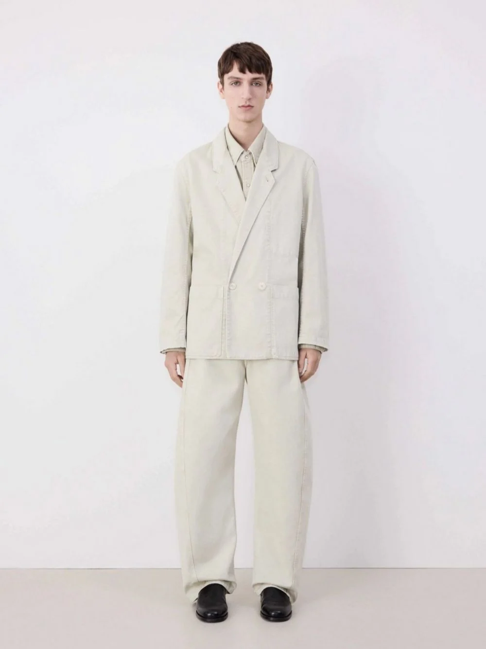 Cream Workwear Denim Blazer - Image 7