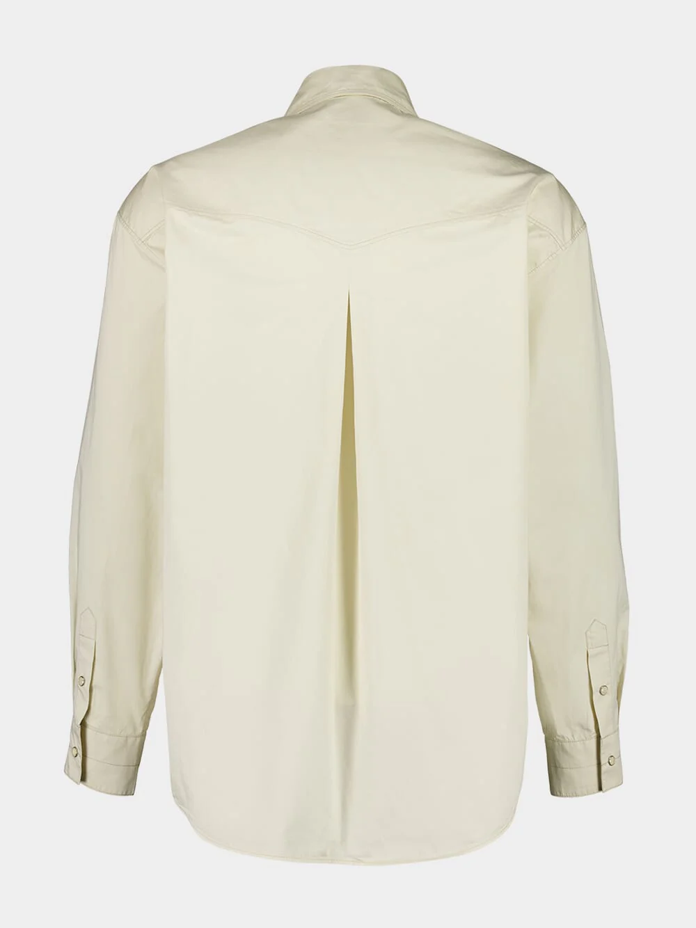 Creamy White Cotton Satin Western Shirt - Image 2