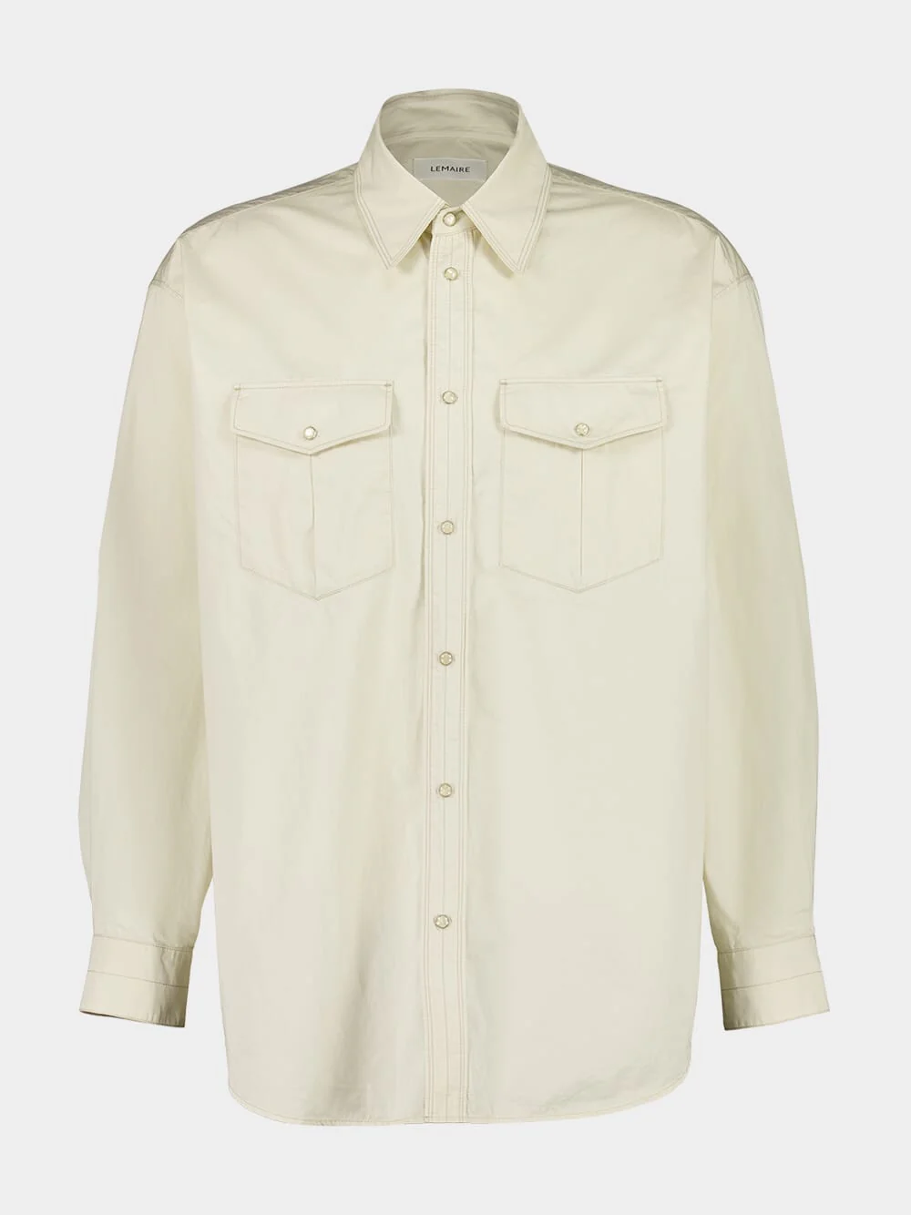 Creamy White Cotton Satin Western Shirt - Image 5