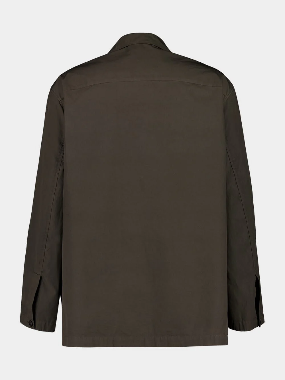 Dark Brown Cotton Workwear Shirt Jacket - Image 6