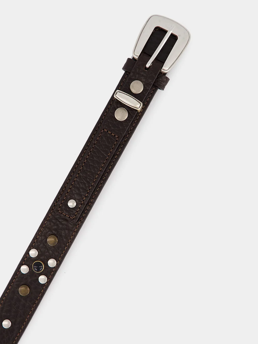 Dark Brown Western Studded Belt - Image 2