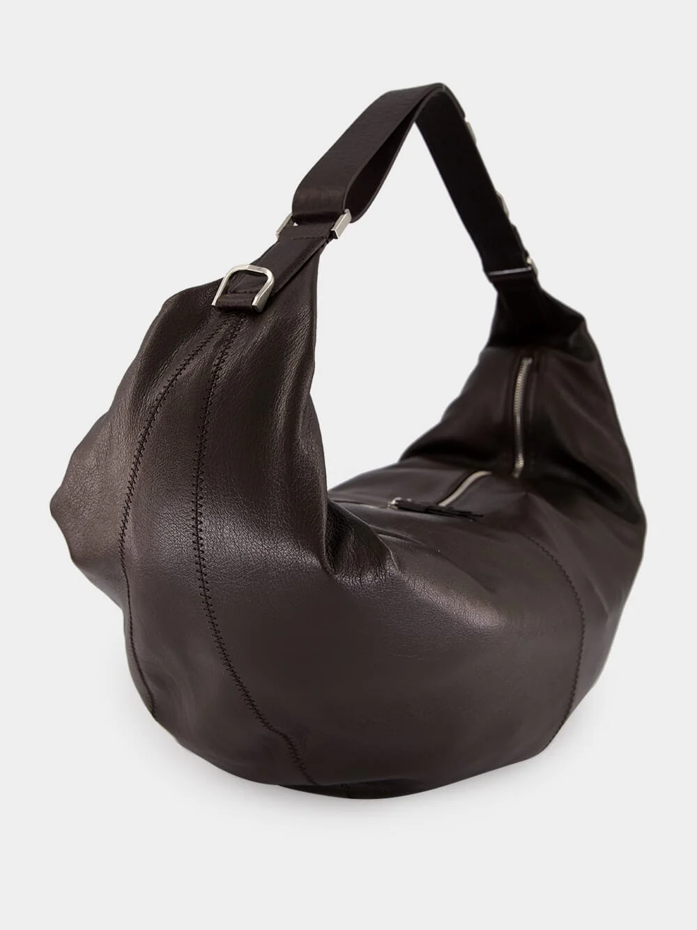 Dark Chocolate Quiver Clip Leather Bag - Image 2