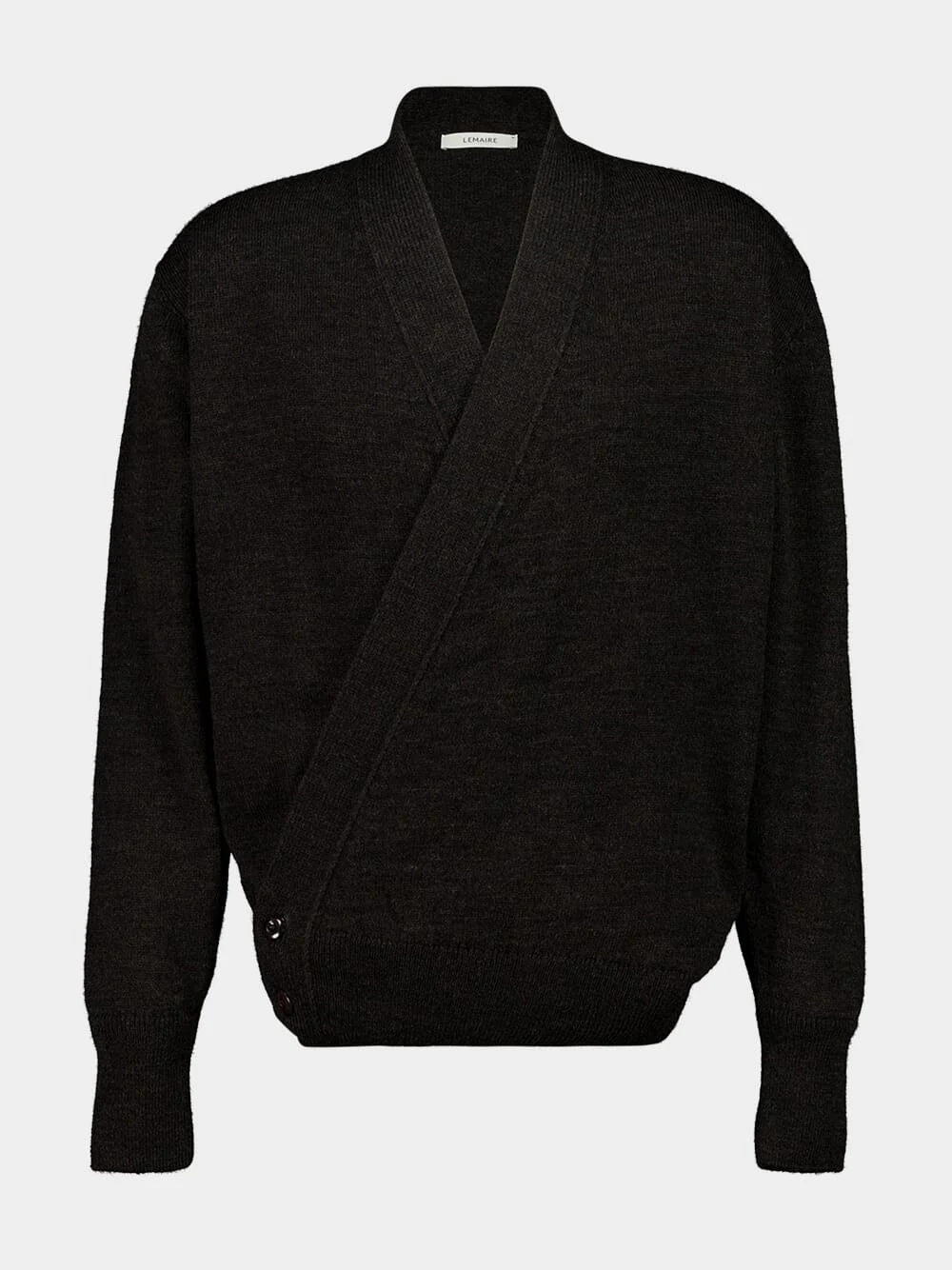 Dark Espresso Alpaca Wool Wrap Cardigan - Image 2