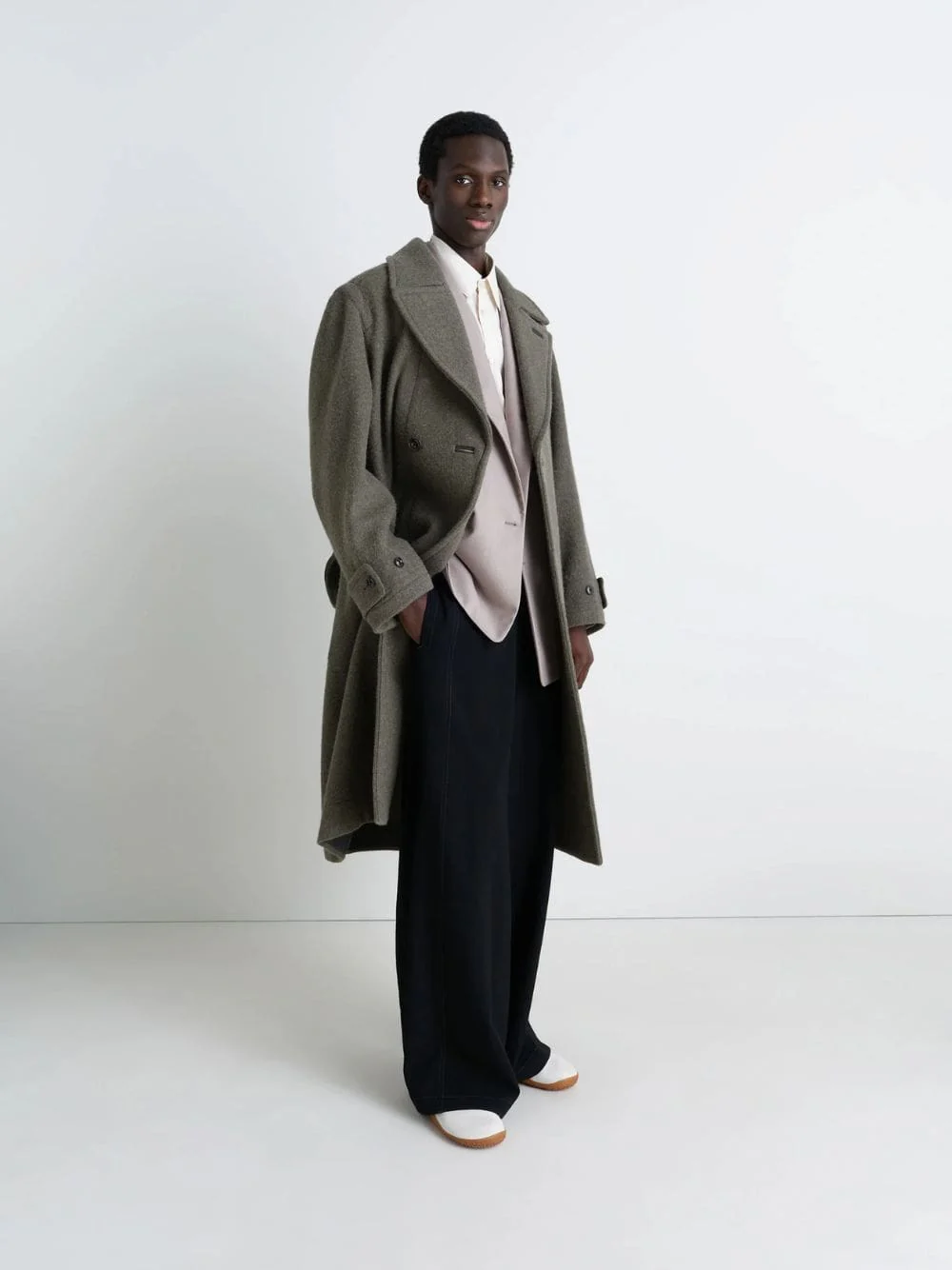 Dark Khaki Wool Alpaca Soft Coat