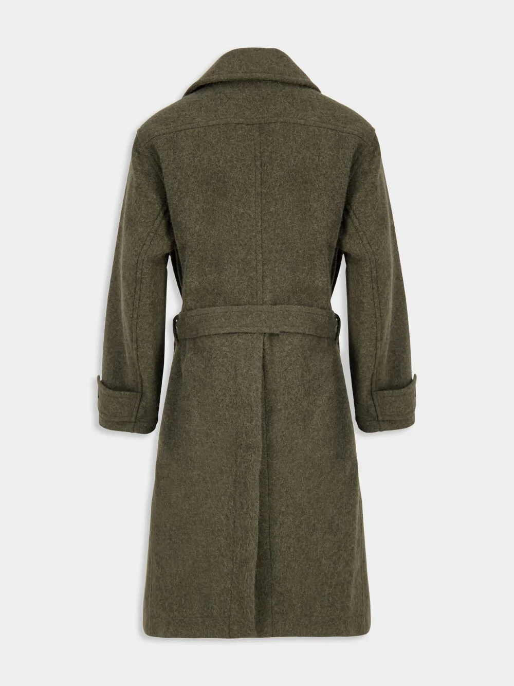 Dark Khaki Wool Alpaca Soft Coat - Image 4