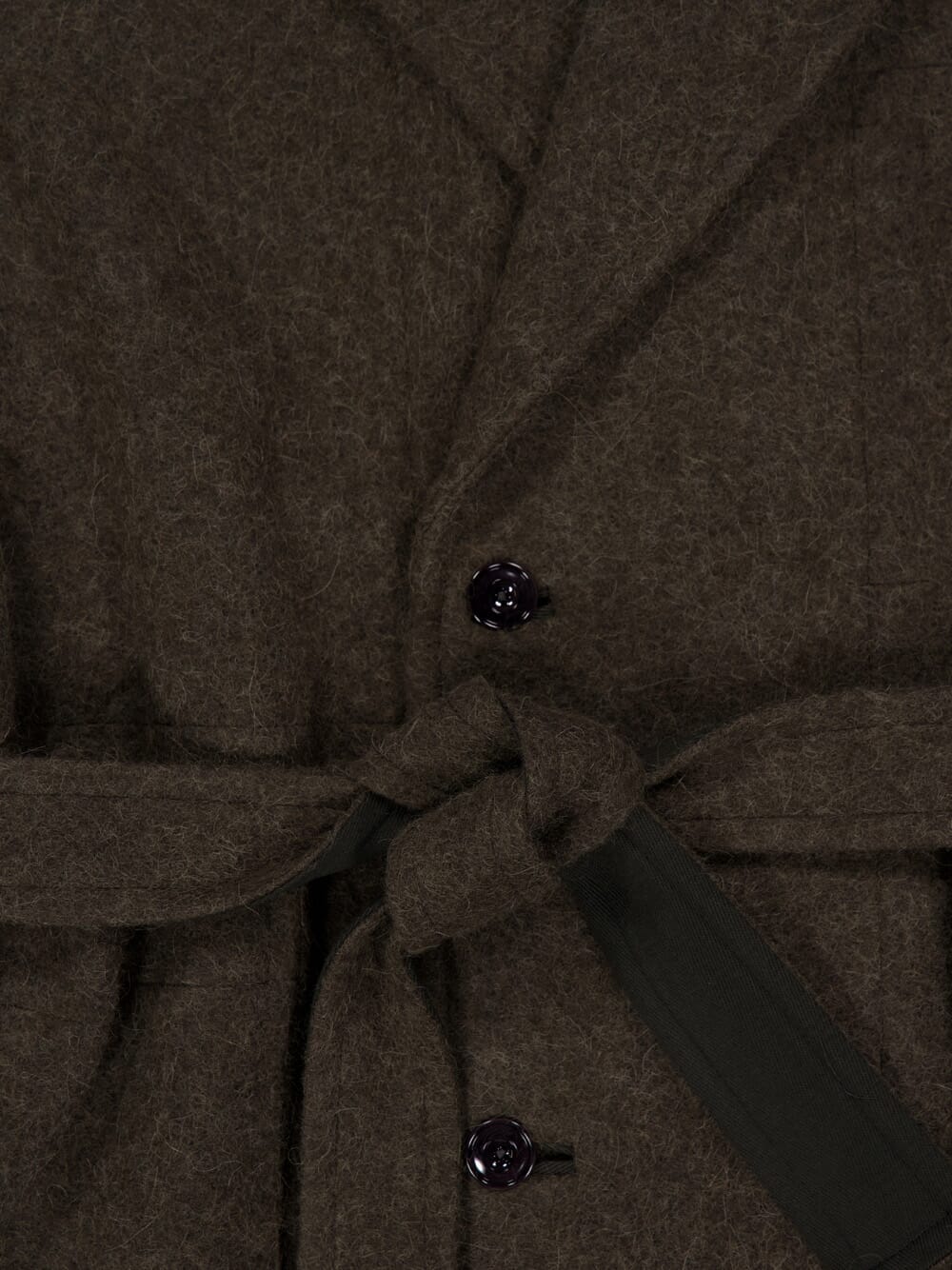 Dark Khaki Wool Alpaca Soft Coat - Image 6