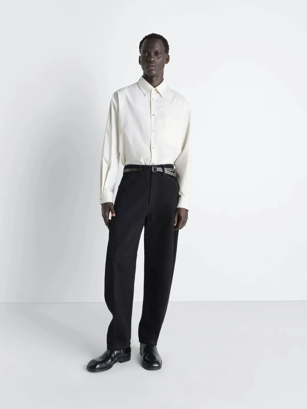 Light Cream Washed Cotton Silk Regular Shirt - Image 2