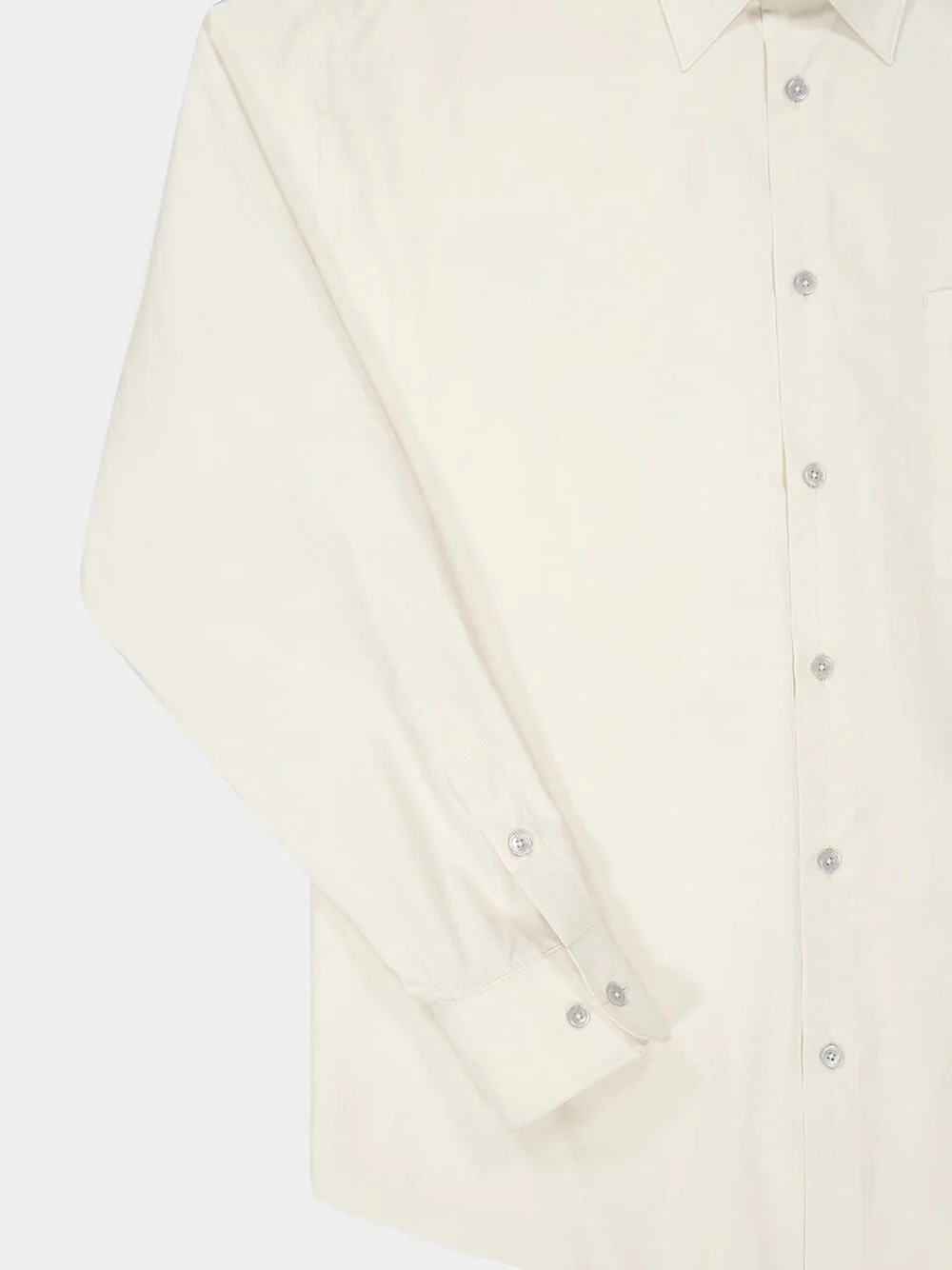 Light Cream Washed Cotton Silk Regular Shirt - Image 6